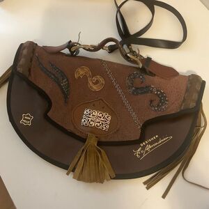 🍁RARE! Vintage Leather Saddle Shoulder Bag